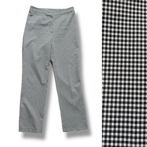 Vintage 90s Studio C Black White Gingham Plaid Trousers Women’s Size 14 Preppy